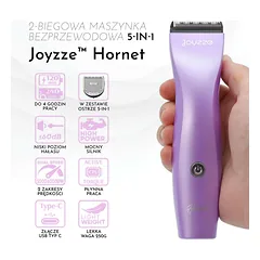 Joyzze Hornet Cordless Clipper - wireless clipper with adjustable blade and 3 attachments, purple, Fioletowy / 2 — 3 nuotrauka
