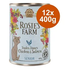 Rosie's Farm Senior drėgnas maistas katėms, ekonominė pakuotė 12 x 400 g