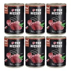 PAN MIĘSKO Kiauliena su elniena drėgnas maistas katėms 6x400 g