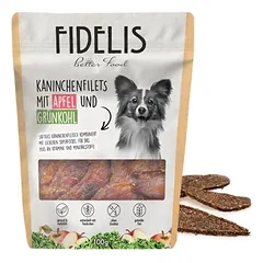 FIDELIS triušienos filė su obuoliais ir lapiniais kopūstais, skanėstai šunims (100 g)