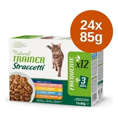 Natural Trainer juostelės padaže, drėgnas maistas katėms, ekonominė pakuotė 24 x 85 g