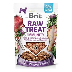 BRIT Raw Treat Freeze Dried Immunity 40 g liofilizuotas ėrienos ir vištienos skanėstas šunims su probiotikais