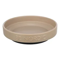 Trixie Be Nordic plokščias keraminis dubenėlis su guminiu žiedu, 0.3 l/ø 16 cm, taupe