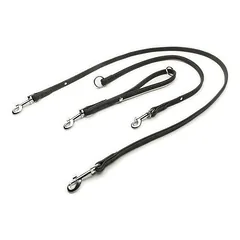 Das Lederband Universal Hundeleine Boston schwarz/schwarz