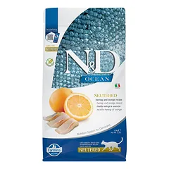 Farmina N&D Ocean Adult Neutered Herring & Orange sausas maistas katėms