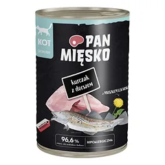 PAN MIĘSKO Vištiena su menke, šlapias kačių maistas, 400 g