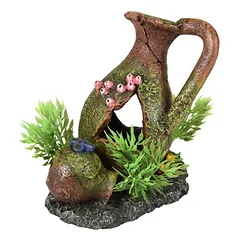 Flamingo Aquarium Dekoration Moza Krug + Pflanze