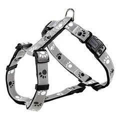 Trixie Silver Reflect H-Harness reguliuojamas krūtinės diržas šunims su atspindinčiais elementais, M-L, 50-75 cm, 25 mm
