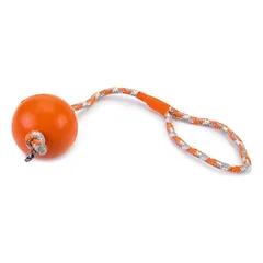 Beeztees žaislas šunims kamuoliukas su virvute, masyvus, oranžinis