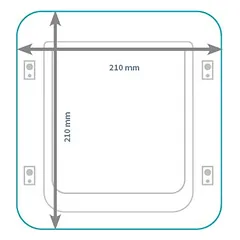 SureFlap montavimo adapteris, Montavimo adapteris XXL stiklui, baltas (BE katės durelių) — 2 nuotrauka