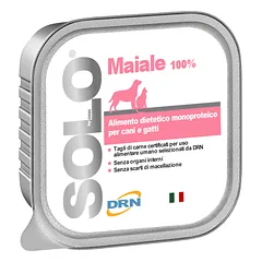 Solo vieno baltymo konservai šunims ir katėms „Maiale“ su kiauliena
