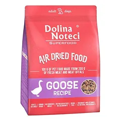 DOLINA NOTECI Superfood Danie z gęsi karma suszona 1 kg + Smart Chews Allergy Relief i Brain & Focus Care 2x100 g przysmaki dla psów