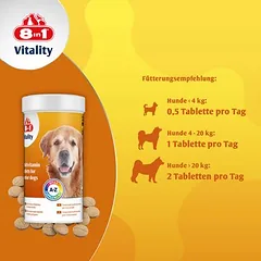 8in1 Vitality multivitaminų tabletės Senior, papildas šunims — 5 nuotrauka