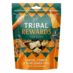 Tribal Rewards sausainiai šunims su sūriu, morkomis ir saulėgrąžomis, Cheese, Carrot & Sunflower Seeds, 125 g