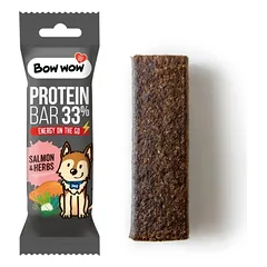 Bow Wow Protein Bar su lašiša ir žolelėmis šunims, 33% baltymų nuotrauka