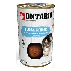 Ontario Drink Kitten Tuna papildas-gėrimas kačiukams su vištienos ir tuno gabalėliais, 135 g