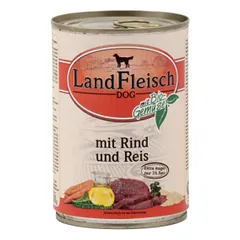 LandFleisch konservuotas maistas šunims su jautiena ir ryžiais, 400 g