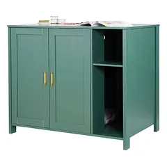 Automatinis kačių kraiko dėžės aptvaras, 105 cm, su stalčiumi ir maitinimo lizdu