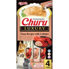 INABA Churu Cat Luxury kreminis skanėstas katėms su tuniku ir omaru, 4 x 14 g