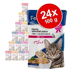 Feline Porta 21 šviežio maisto maišeliai, drėgnas maistas katėms, ekonominė pakuotė 24 x 100 g