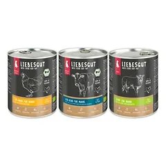 Liebesgut drėgnas maistas šunims, Friss-dich-satt rinkinys Adult 18 x 800 g