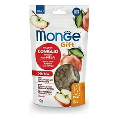 Monge Cat Gift Meat Minis Dental Adult rich in Fresh Rabbit and Apple 50 g