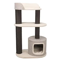 Trixie Cara Scratching Post XXL kačių namelis ir draskyklė, su pliušiniu užvalkalu, pilka/balta, 128 cm