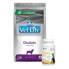 FARMINA Vet Life Dog Oxalate (šlapimo) 12kg + LAB-V Urinary Dog - Pagalba šunims sergant šlapimo takų infekcija 45 kapsulės