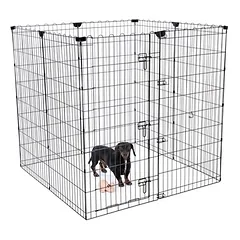 TIAKI aukštas metalinis šuniukų aptvaras, 8 plokštės po B 61 x H 122 cm — 5 nuotrauka