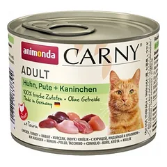 ANIMONDA Carny Adult katėms su vištiena, kalakutiena ir triušiena 200 g