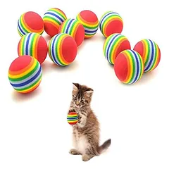 Regenbogen-Katzenspielzeugball – 9 Bälle à 4,2 cm für Katzen und Hunde