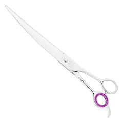 Kenchii Scorpion lenktos žirklės - profesionalios kirpimo žirklės su ergonomiška rankena, lenktos, 8" — 2 nuotrauka