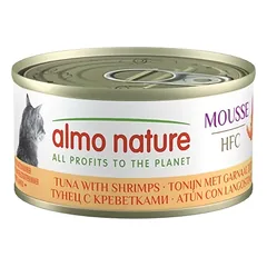 Almo Nature HFC Mousse Tuna with Shrimps putėsiai katėms su tunu ir krevetėmis