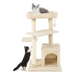 GIANTEX Mehrstöckiger Katzenbaum Mit Sisalpfosten, Höhle Und Spielzeug