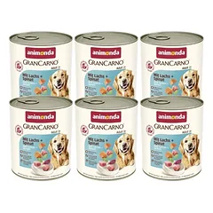 ANIMONDA GranCarno Adult Dog skonis: lašiša + špinatai 6x800g