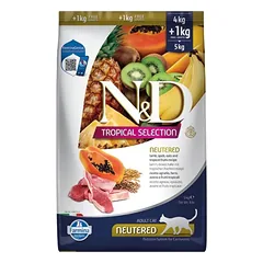 N&D TROPICAL SELECTION – CAT Dry Lamb, Spelt, Oats NEUTERED 4+1 kg