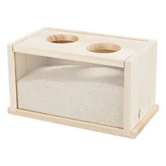 TRIXIE Pelių / žiurkėnų smėlio maudymosi baseinas, medinis, 20 × 12 × 12 cm