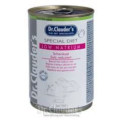 DR. CLAUDER'S SPECIAL DIET LOW NATRIUM, specializuoti konservai širdies ir kepenų problemų turintiems šunims 400g