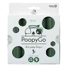 PoopyGo biologiškai skaidūs maišeliai šunų ekskrementams – tvirti, patogūs ir su levandų kvapu