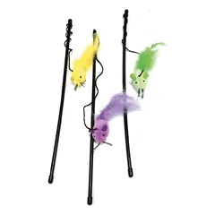 CROCI Color Mouse lazdelė katėms su pele 45cm 3vnt