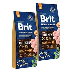 BRIT Premium By Nature Adult Medium M Chicken 2 x 15 kg