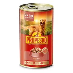 PROPESKO šuo vyresnysis paukštiena ir morkos padaže gabalėliai 1240 g