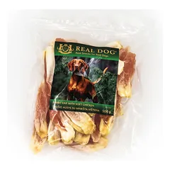 Real Dog skanėstai šunims, triušio ausys su minkšta vištiena, 500 g