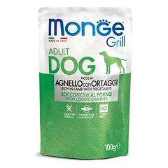 Monge Grill konservuotas pašaras šunims su ėriena ir daržovėmis 100g