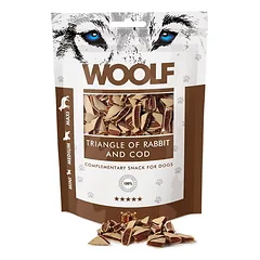 WOOLF Rabbit And Cod Triangle 100g trikampėliai su ėriena ir menke