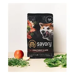 Savory Trockenfutter für große Hunde mit Pute & Lamm