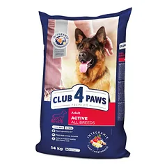 CLUB 4 PAWS PREMIUM Adult Active – sausas maistas suaugusiems, aktyviems šunims, 14kg