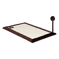 Trixie Scratching Mat With Plush Border nagų draskyklė katėms, horizontali, su pliušiniu apvadu ir žaisliuku, 70×45 cm, tamsiai ruda