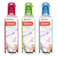 Flamingo Hawai Gulliver buteliukas su girdykla vandeniui kelionėms su šunimis, 750 ml