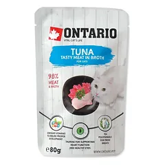 Ontario tunas sultinyje, drėgnas maistas katėms 80 g parduotuvėje alphazoo.lt